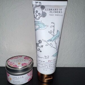 Lollia Candle & Library of Flowers Shower Gel